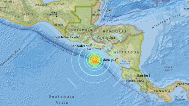 Alerta de tsunami en El Salvador y Nicaragua