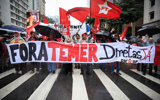 Convocan a marchar para exigir renuncia de Temer en Brasil