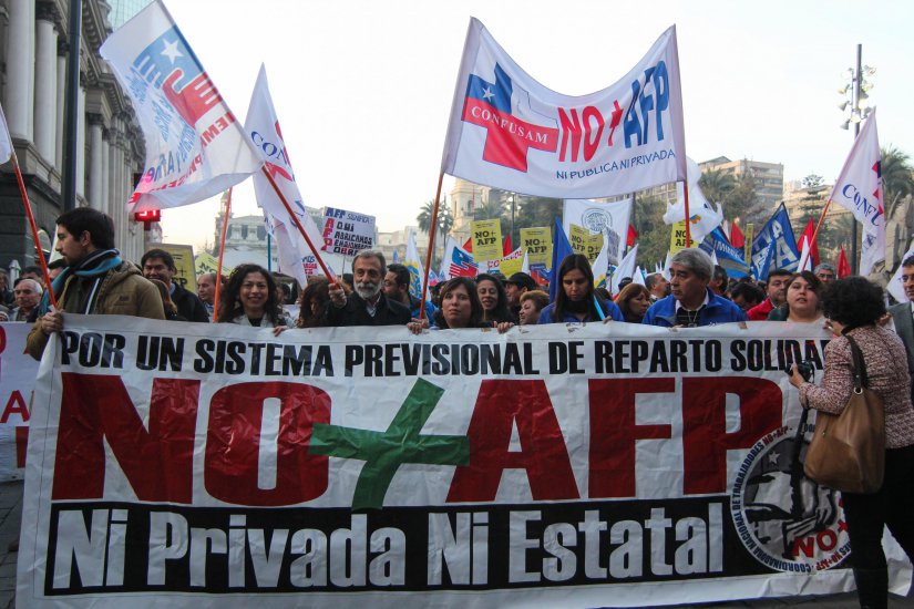 Inicia protesta nacional en Chile de No+AFP contra el sistema privado de pensiones