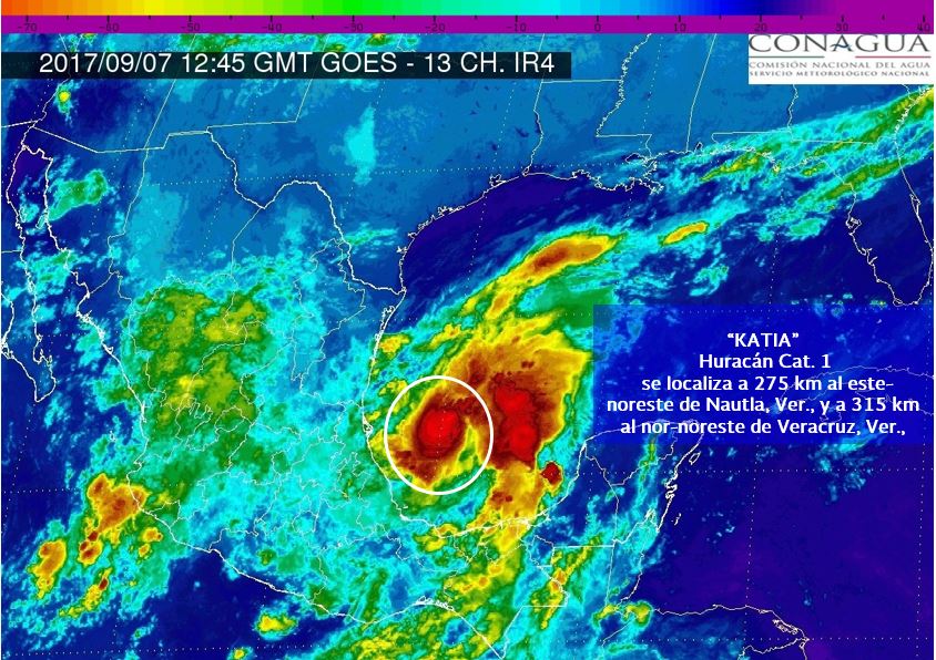Desalojan zonas de riesgo en Veracruz por huracán "Katia"