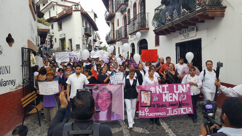 Protestan por el feminicidio de Magdalena Aguilar en Guerrero