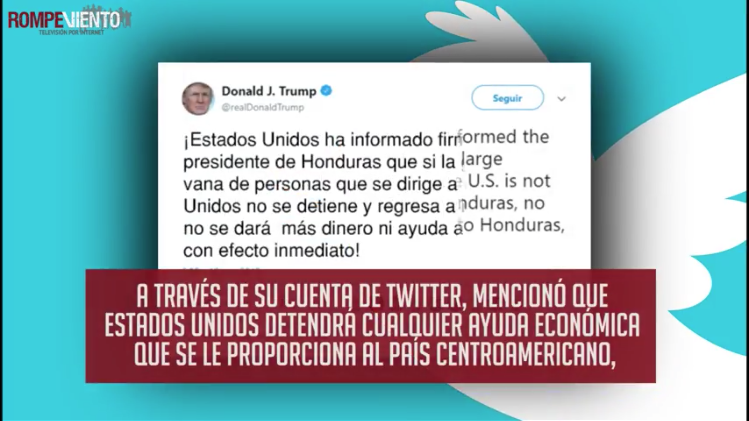 Amenaza Trump a Honduras por caravana de migrantes - 16/10/2018
