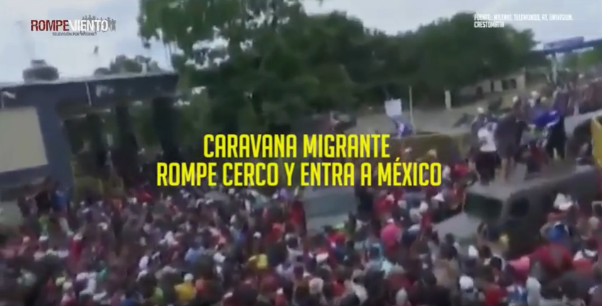 Caravana Migrante rompe cerco y entra a México - 19/10/2018