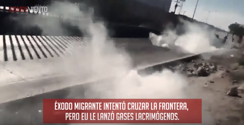 Éxodo migrante llega a frontera; EU les lanza gases lacrimógenos