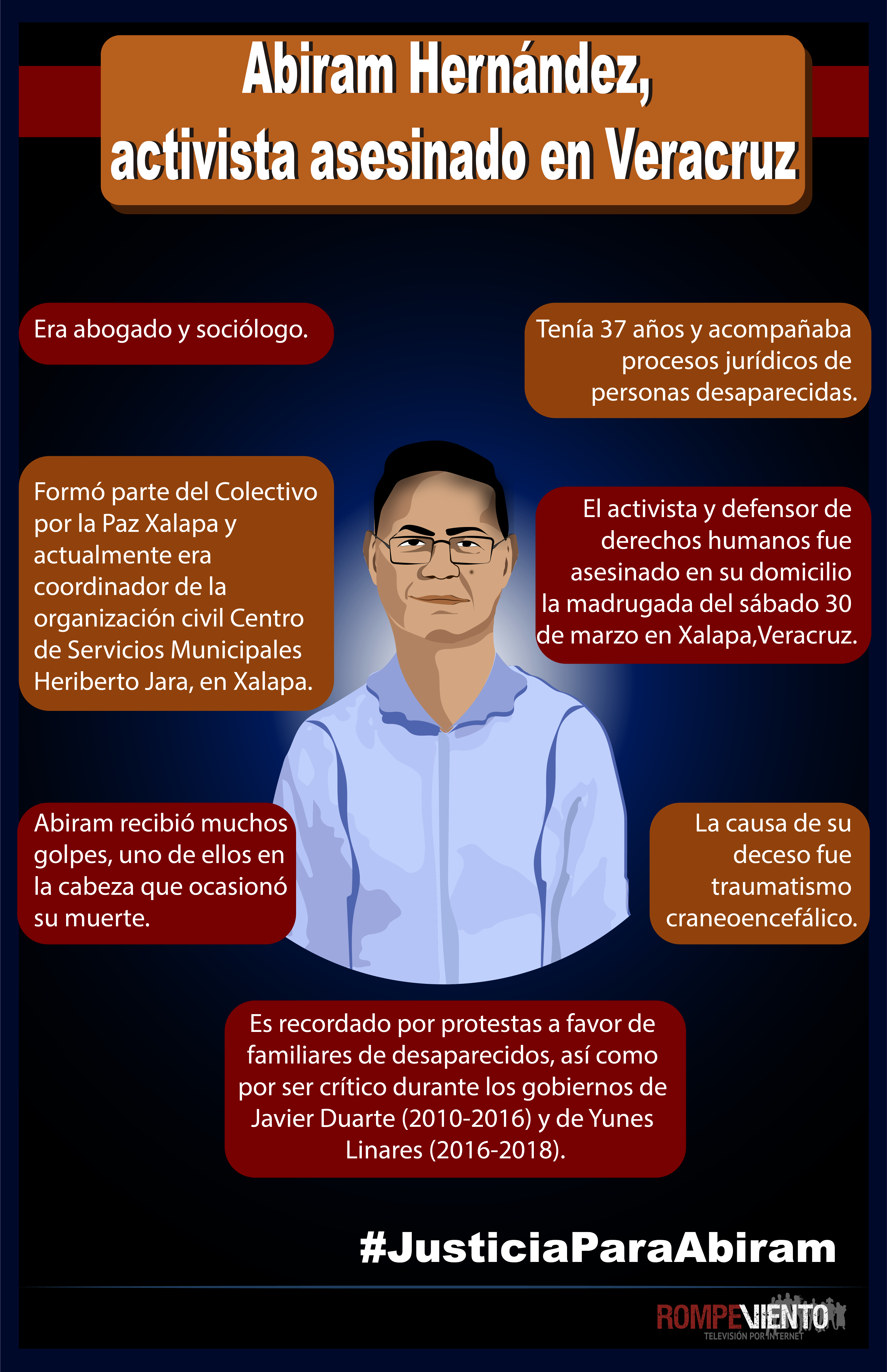 Abiram Hernández, activista asesinado en Veracruz