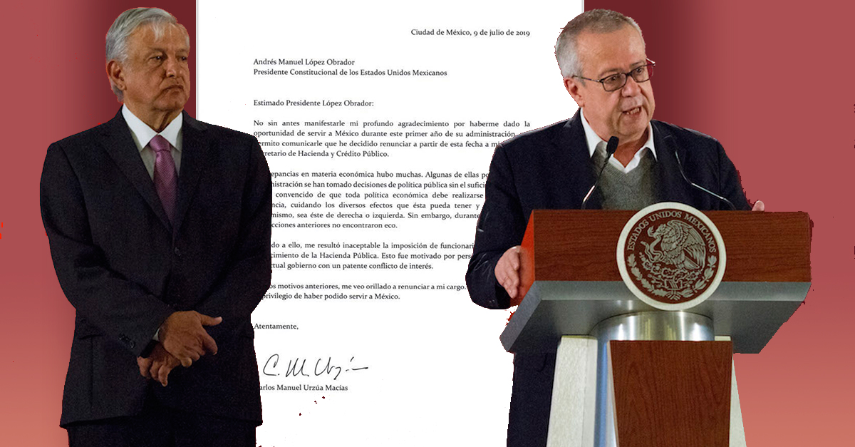 Renuncia Carlos Urzúa a Secretaría de Hacienda, acusa imposición de funcionarios y malas decisiones económicas