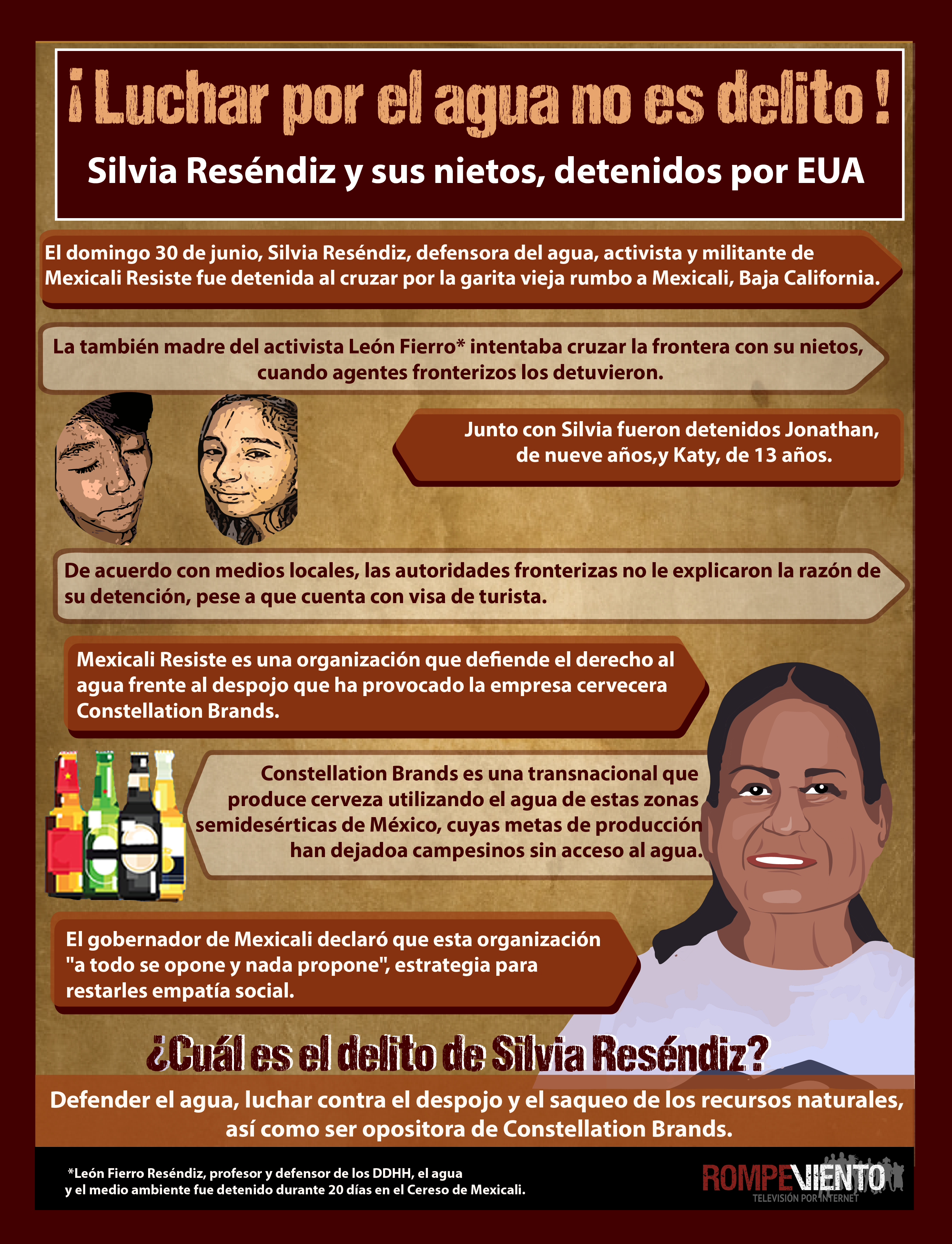 Luchar por el agua no es delito - Silvia Reséndiz y sus nietos detenidos por EUA