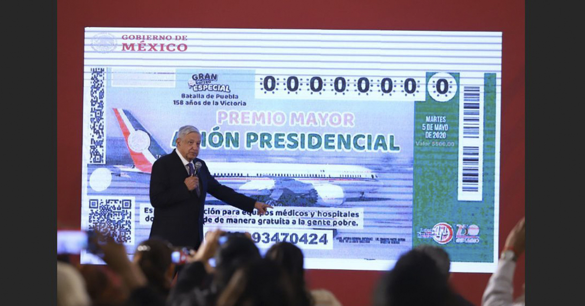 Dinero de la Lotería para rifar avión presidencial se destinará al sector Salud 