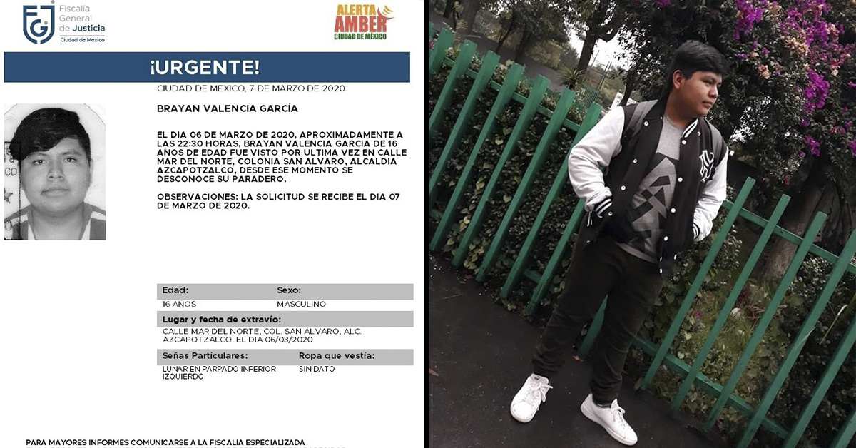Brayan Valencia, de 16 años, desapareció afuera del Bachilleres 18 en CDMX