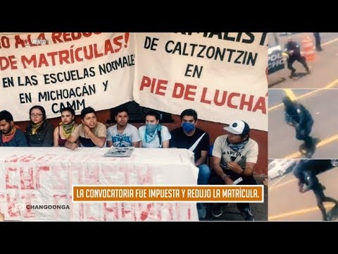 Agresión a normalistas por parte de policías en Michoacán