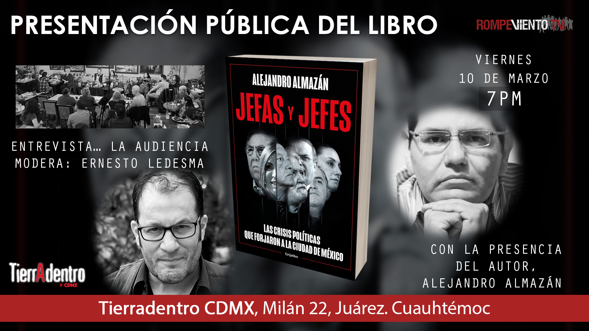 La presentación pública del libro JEFAS Y JEFES de la CDMX -10/Mar/23